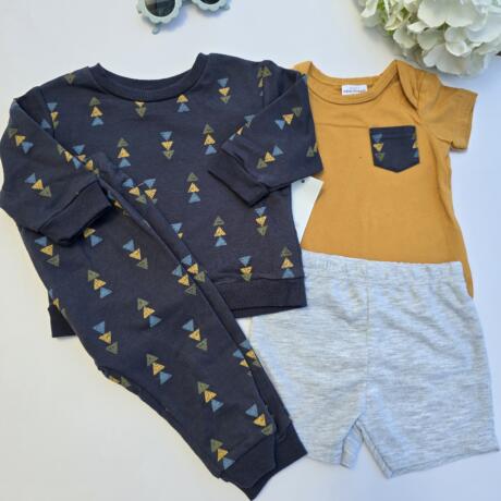 4pc mustard dino trouser set