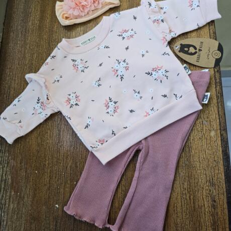 pink sweater tight set rabbit bear