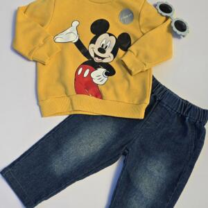 2pc yellow mickey trouser set