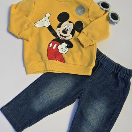 2pc yellow mickey trouser set