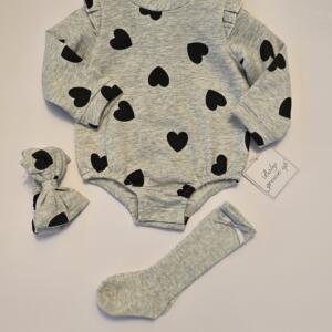 3pc bloomer set grey