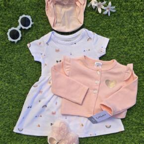 2pc carters dress set pink