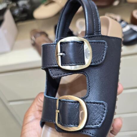 Black Leather baby sandals